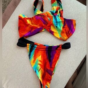 Vibrant Multicolor Abstract Print Bikini Set